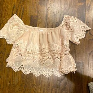 Adorable off the shoulder top.